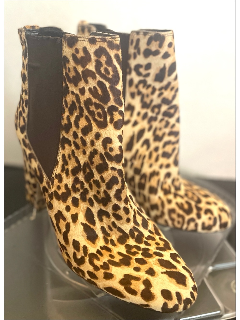 Sam Edelman Chelsea Leopard Print Ankle Booties Women's Size 10
